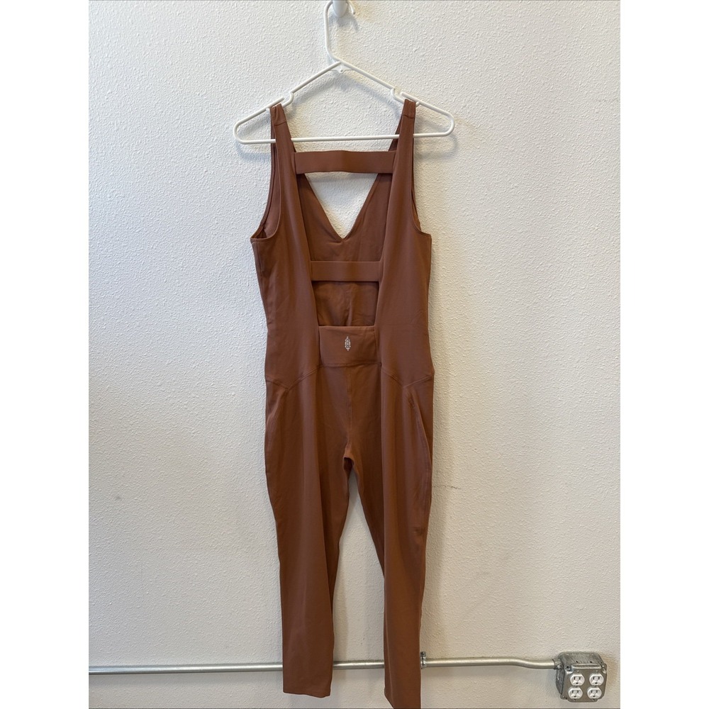 Free People Movement Large‎  Never Better Athletic One Piece Jumpsuit Rust NWOT - Picture 6 of 10